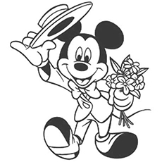 Dibujos de Mickey Mouse Con Flores