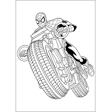 Dibujos de Spiderman Conduciendo Motocicleta