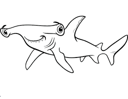 Dibujos de Tiburón Martillo Sonriendo