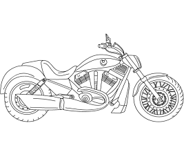 Dibujos de Motocicleta de Harley Davidson