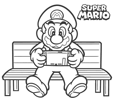 Dibujos de Mario esta Jugando Videojuegos