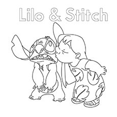 Dibujos de Lilo Besando a Stitch