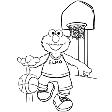 Dibujos de Elmo Jugando Al Baloncesto