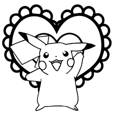 Dibujos de Pikachu Con Heart