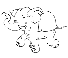 Dibujos de Elefante Feliz