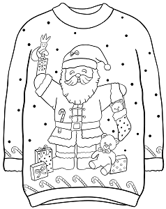 Dibujos de Jersey Navideño con Santa Claus