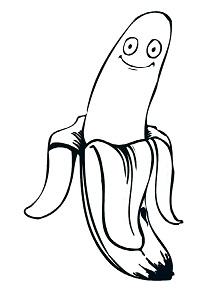 Dibujos de Plátano Feliz